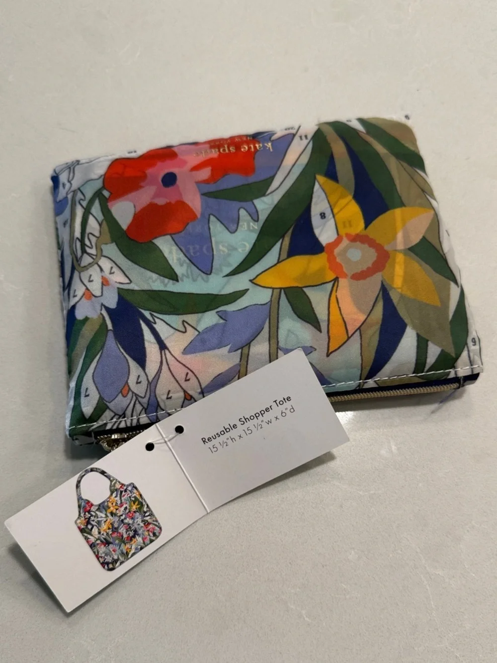 kate spade Paint by Numbers Floral Reusable Shopper Tote